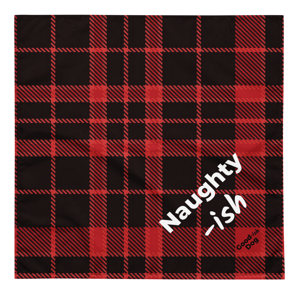 Naughty-ish Classic Bandana - Red Plaid