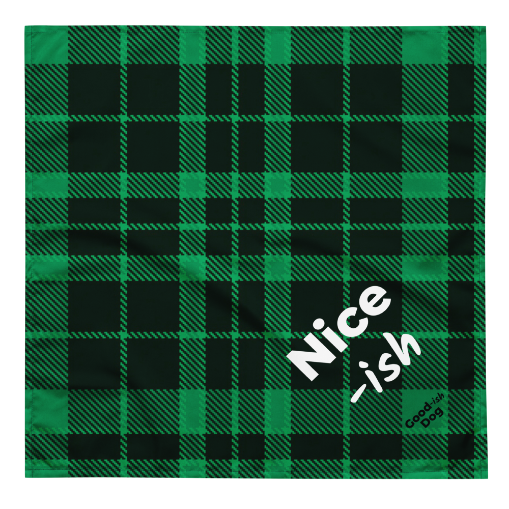 Nice-ish Classic Bandana - Green Plaid